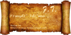 Franyó Tímea névjegykártya