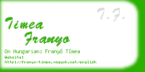 timea franyo business card